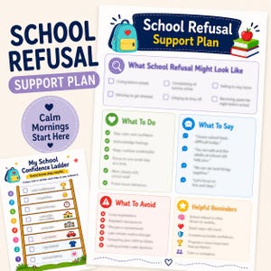 Stödplan vid skolvägran, hjälp med ångest, självförtroendestege (PDF-nedladdning)
