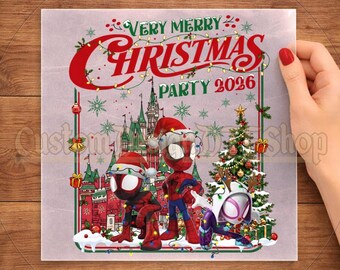 Spidey Spin Ghost-Spider DTF Transfer, Ready to Press Print, Marvel Superhero Holiday Heat Transfer Film For Tote Bags Fabrics & Apparel