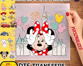 Personalized Disney DTF Transfer, Ready to Press Iron On, Castle Family Vacation Heat Transfer, Custom Character Shirt Decal