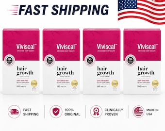 4 Pack Viviscal Hair Growth for Women, Thicker Fuller Hair Support, Biotin & Marine Collagen, 180 Tablets, 90-Day Supply