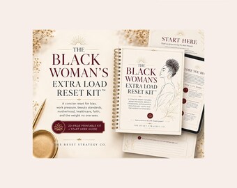 Mentales Belastungsjournal für schwarze Frauen | Selbstfürsorge-Arbeitsbuch für schwarze Frauen | Grenzen, Vorurteile & Glaube (Druckbare PDF-Datei)