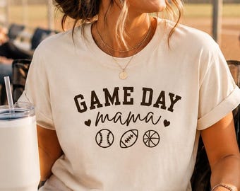 Game Day Mama Shirt | Sports Mom | Baseball Football Basketball Relaxed Tee |