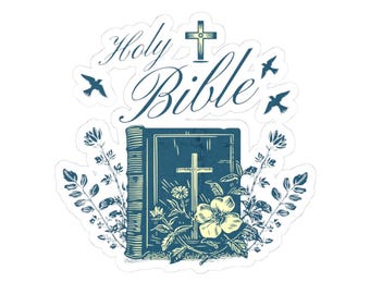 Holy Bible Floral design Sticker | Religious Scripture decal, Christian faith