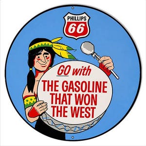 phillips66　ビンテージ看板 GO with THE GASOLINE Phillip 66 Signs - Etsy