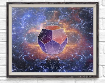 Sacred geometry digital download print, mandala wall art, meditation decor, printable art