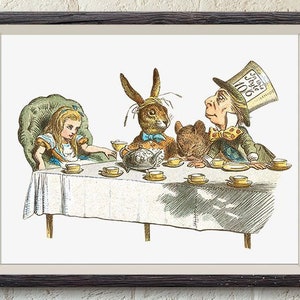 Alice in Wonderland clipart tea party image digital illustration - instant download