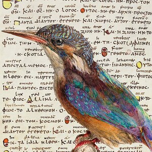 Kingfisher, bird printable art, nursery wall decor, animal poster