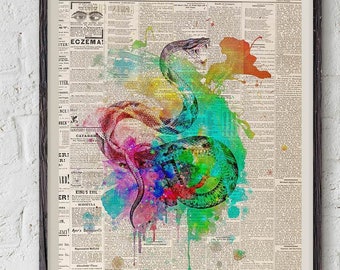 Snake printable, animal wall art, Instant download reptile decor