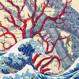 Sea of Madness, nautical printable wall art, bathroom decor, coastal print