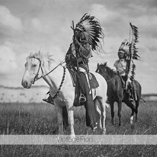 Native Americans antique photograph, American Indians printable art, vintage black and white print