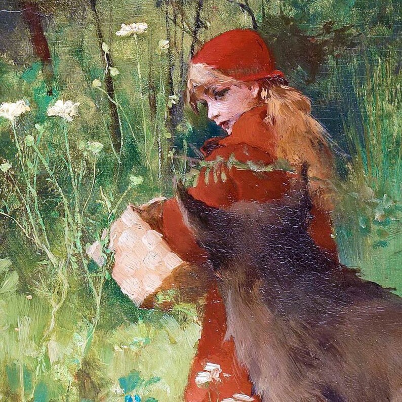 Little Red Riding Hood Printable Wall Art Kids Room Decor Etsy