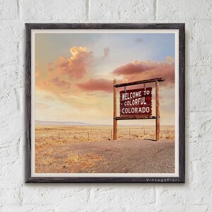 Colorful Colorado printable art, burnt orange wall art, Colorado sign