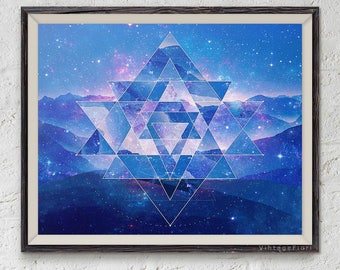 Sacred geometry instant download, printable art, mandala wall art, yoga artwork