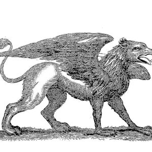 Art imprimable griffon, illustration antique, impression d'art mythologique griffon