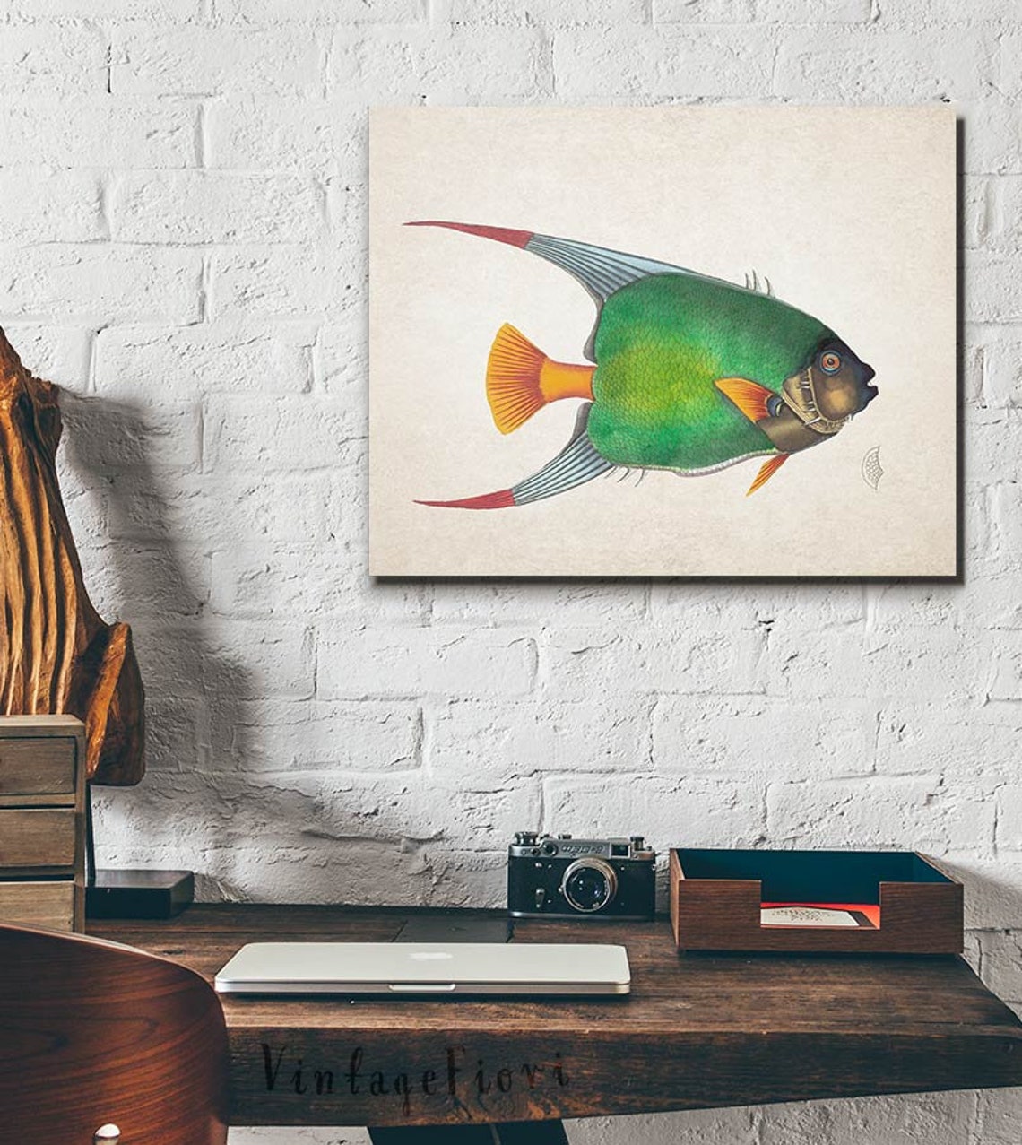 Tropical fish coastal wall art bathroom decor nautical Etsy