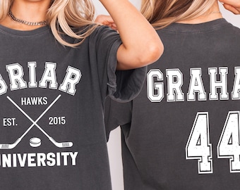 Comfort Colors® Briar University Graham 44 T-shirt, Off-Campus Shirt, Hockey Romance Gift, Briar U Tee, Off Campus Hockey 2026 Merch