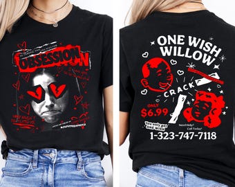 Obsession 2 Sides Inspired Graphic T-Shirt, One Wish Willow Bear Nikki Graphic Tee, Movie Fan Shirt Gothic Horror Fan Gift