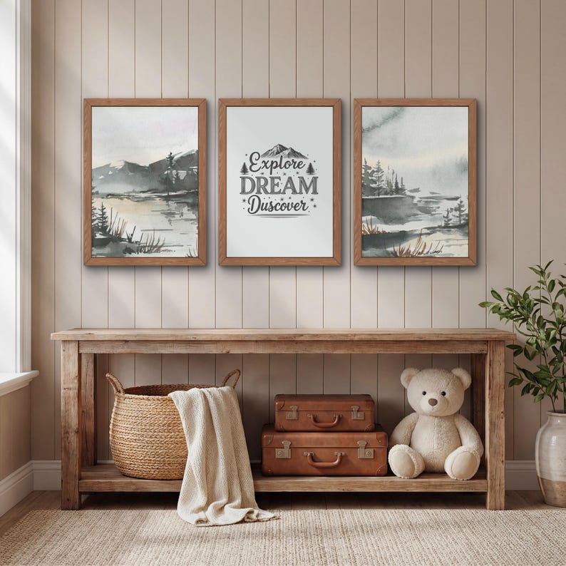 Mountain Nursery Art Set of 4 | Mountain Nursery Wall Art | Adventure ...