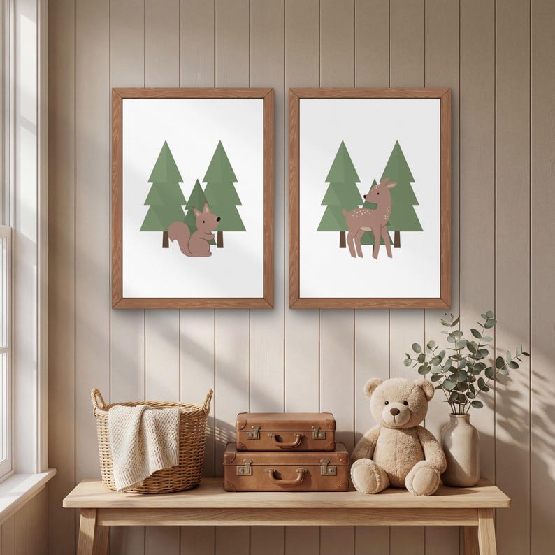 Woodland Nursery Prints Set of 4 | Woodland Nursery Wall Art | Forest ...