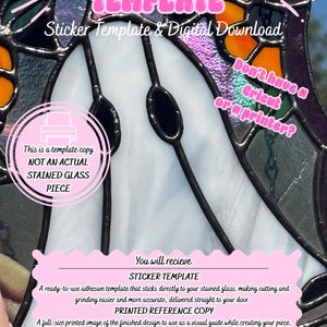 Halloween Ghost Stained Glass Template | Digital PDF Download & Decal Bundle