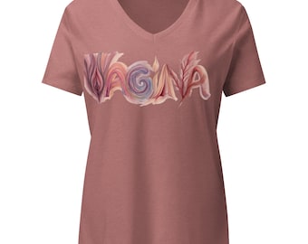 Camiseta de mujer de cuello en V de corte relajado