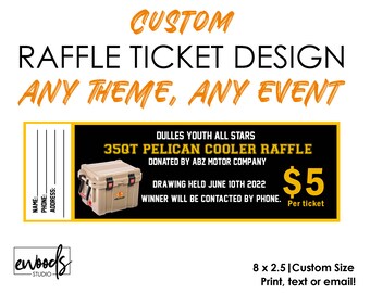 Custom Ticket Design (Any Event Any Theme), Fundraiser Ticket Design, Dinner Ticket, Event Ticket, Ticket Design, Free Proof, Digital File