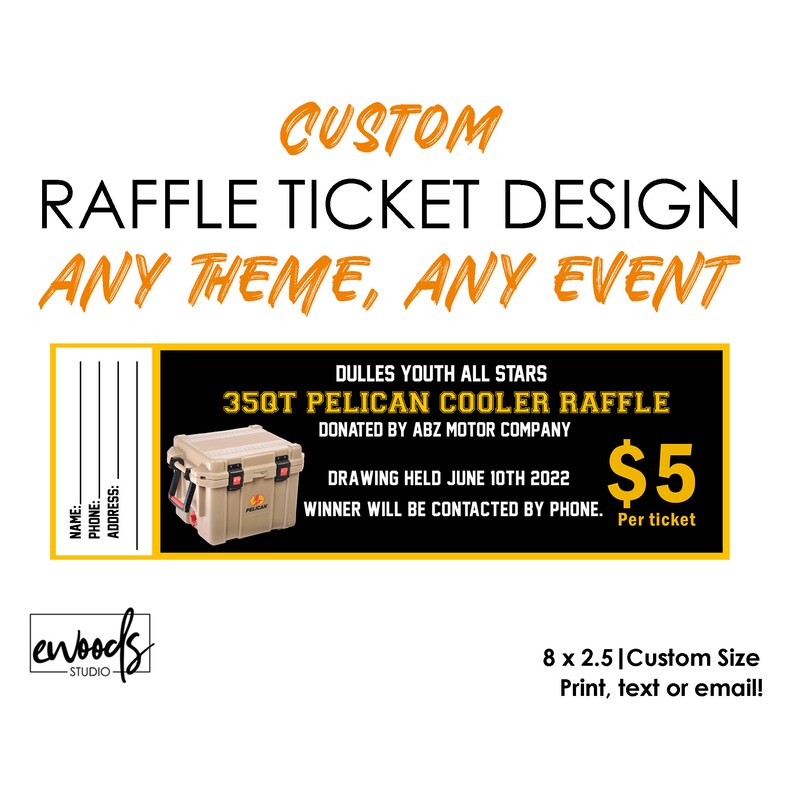 Custom Ticket Design Any Event Any Theme, Fundraiser Ticket Design, Dinner Ticket, Event Ticket, Ticket Design, Free Proof, Digital File image 1