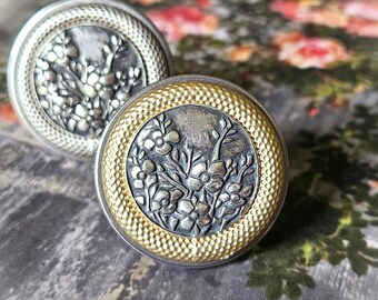 Art Nouveau Style Ring with stunning Floral Design, Adjustable Stainless Steel, Statement Rings under 50, Vintage Button Jewelry veryDonna