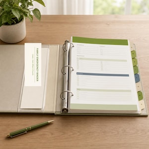 Family Emergency Binder Printable | Household Organizer, Medical Info, Document Locations (PDF Download)