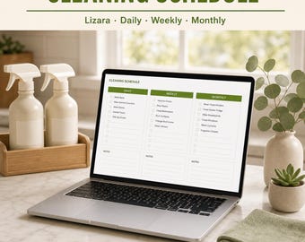Cleaning Schedule Spreadsheet | Daily, Weekly, Monthly Tasks (Google Sheets, Excel)