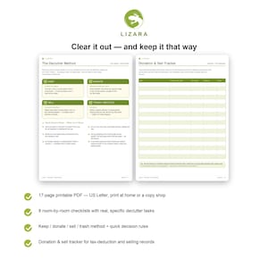 Declutter Checklist Printable | Room by Room Home Reset Planner (PDF Download) image 4