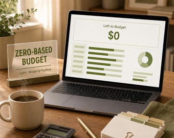 Zero-Based Budget Spreadsheet | Paycheck Planner for Google Sheets, Excel (Instant Download)