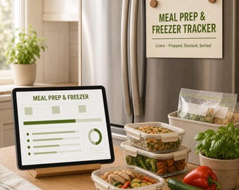 Meal Prep and Freezer Inventory Tracker Spreadsheet | Freezer and Pantry Organizer for Google Sheets & Excel | Instant Download