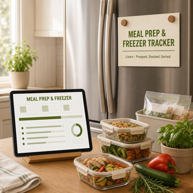 Meal Prep and Freezer Inventory Tracker Spreadsheet | Freezer and Pantry Organizer for Google Sheets & Excel | Instant Download image 1