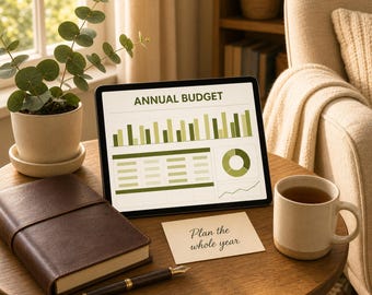 Annual Budget Spreadsheet | Family Savings Goal Tracker (Digital Download)