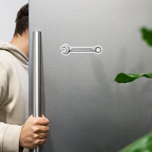 Die-Cut Combination Wrench Magnet, Tool Shape Fridge Magnet
