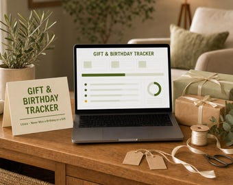 Gift and Birthday Tracker Spreadsheet | Gift Planner and Christmas List Organizer for Google Sheets & Excel | Instant Download