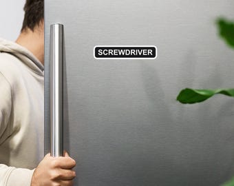 Screwdriver Label Magnet, Die-Cut Tool Label for Pegboard Toolbox Drawer Garage Workshop, Tool Organizer Magnet