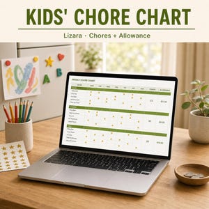 Hoja de cálculo para el registro de tareas domésticas y la paga semanal de los niños (Google Sheets, Excel)