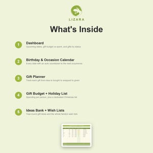 Gift and Birthday Tracker Spreadsheet | Gift Planner and Christmas List Organizer for Google Sheets & Excel | Instant Download image 3