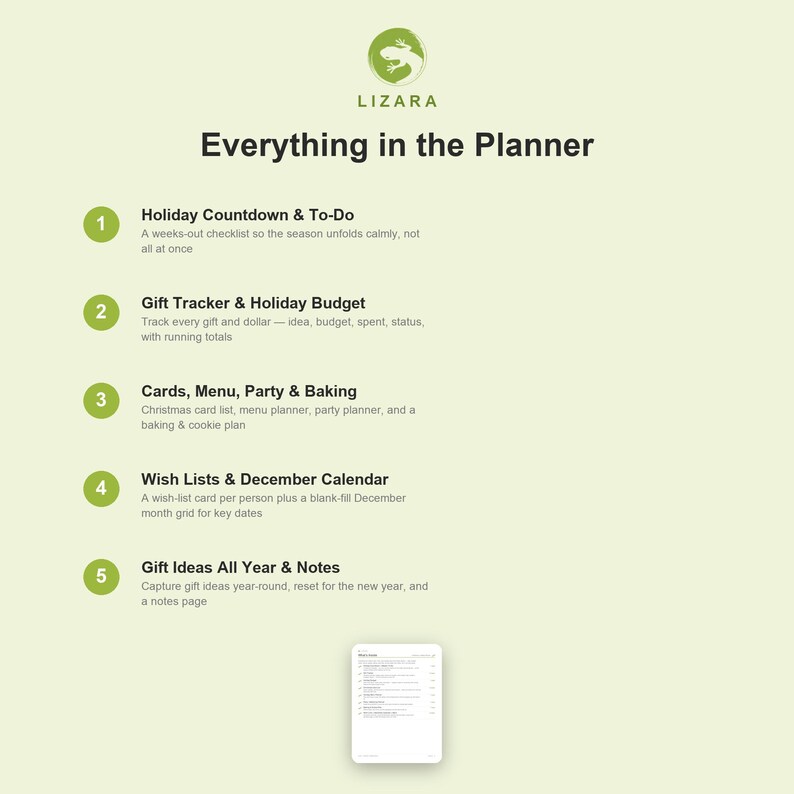 Christmas Planner Printable | Holiday Organizer, Budget, Menu, Gift Tracker (PDF Download) 画像 2