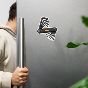 Die-Cut Hex Key Tool Magnet, Matte Vinyl Workshop Decor