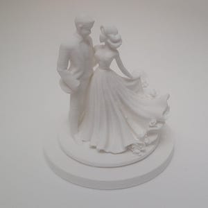 Custom Small Table Topper Duo - 1 White + 1 Gold 3D Printed Wedding Topper Set
