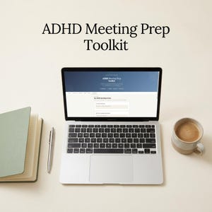ADHD meeting prep toolkit | interactive workbook | ADHD work planner | meeting notes template pdf | ADHD digital download printable