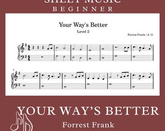 Forrest Frank - Your Way's Better Partitura para piano (nivel principiante)
