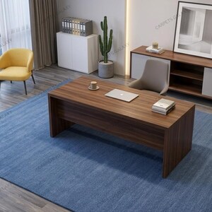 Solid blue hand-tufted wool rectangular area rug with medium Loop pile on wood flooring in a minimalist living room setting.