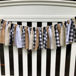 Buffalo plaid fabric garland