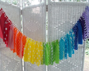 Rainbow Fabric Garland- Birthday, Classroom decoration,nursery