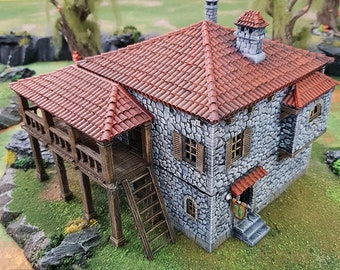 NEW!! COLOR Option Port Tavern village terrain building by Printable Scenery