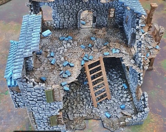 Ruined Port Tavern village terrain building by Printable Scenery